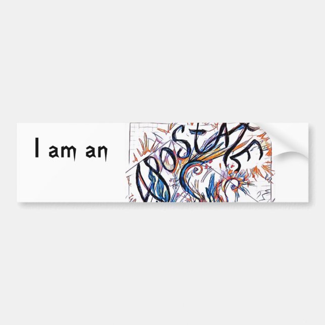 Apostate Colorful Free Doodle Drawing Bumper Sticker (Front)