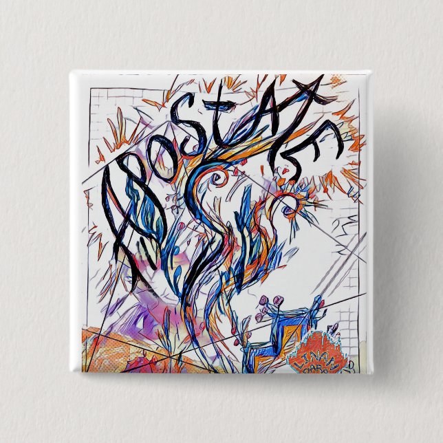 Apostate Colorful Free Doodle Drawing Button (Front)