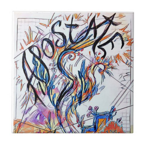 Apostate Colorful Free Doodle Drawing Ceramic Tile