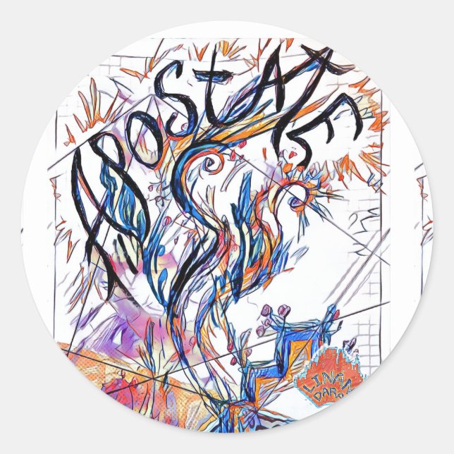 Apostate Colorful Free Doodle Drawing Classic Round Sticker (Front)