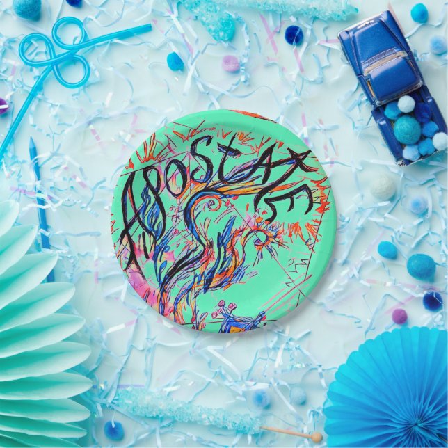 Apostate Colorful Free Doodle Drawing Dinner Plate (Party)