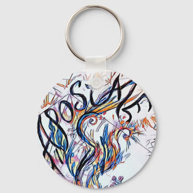 Apostate Colorful Free Doodle Drawing Keychain (Front)