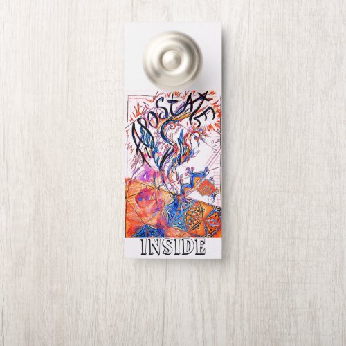 Apostate Inside Colorful Doodle Drawing Door Hanger