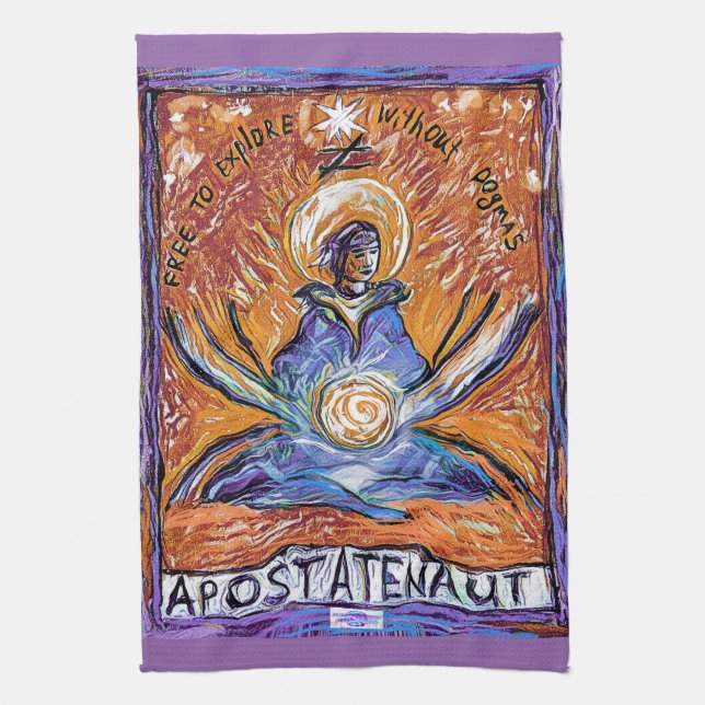 Apostatenaut - explore without dogmas kitchen towel (Vertical)