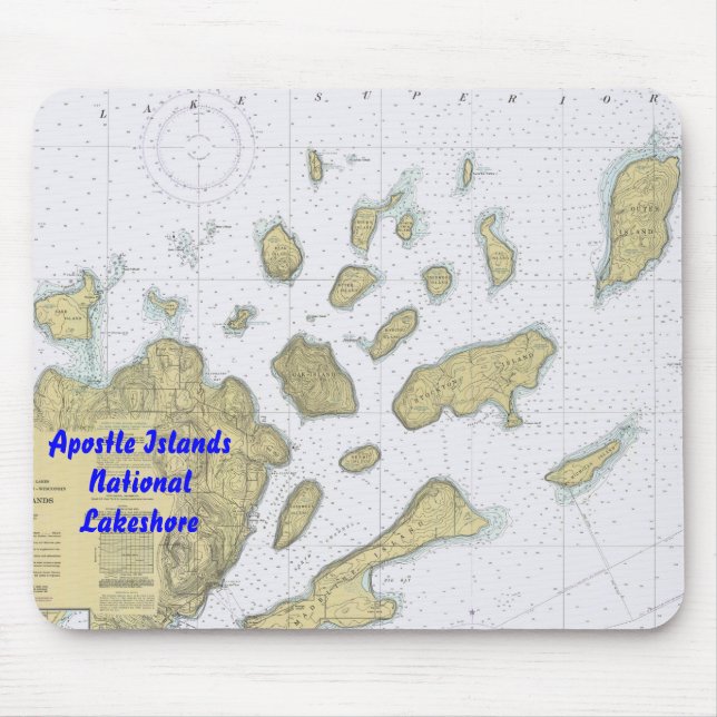 Apostle Islands National Lakeshore Chart Mouse Pad (Front)