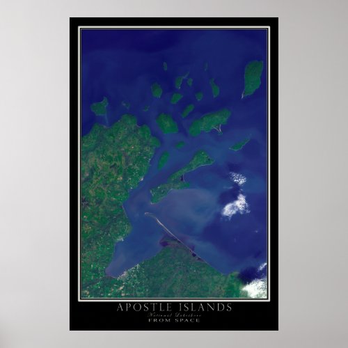 Apostle Islands National Lakeshore Satellite Map Poster