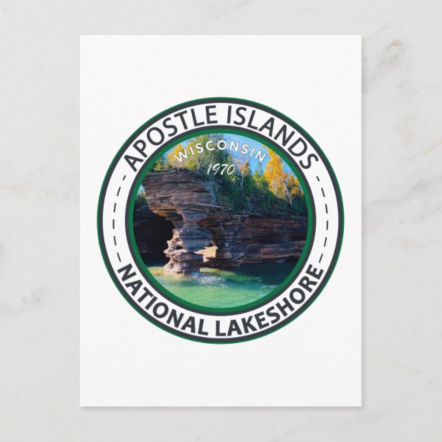 Apostle Islands National Lakeshore Wisconsin Badge Postcard (Front)