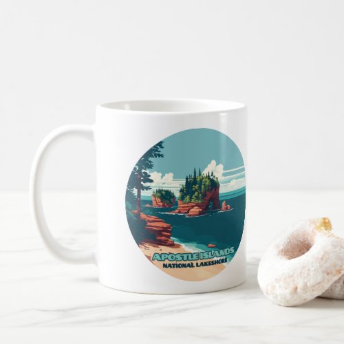 Apostle Islands National Lakeshore Wisconsin Retro Coffee Mug