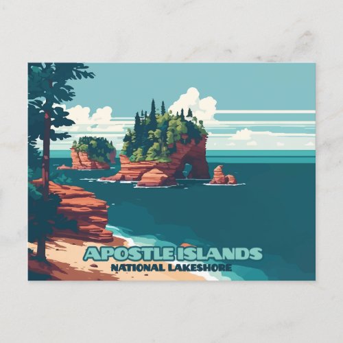 Apostle Islands National Lakeshore Wisconsin Retro Postcard