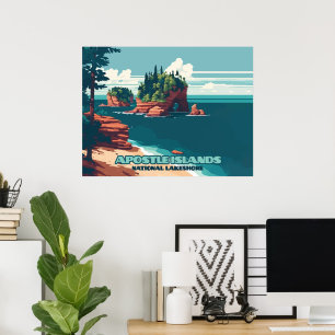 Apostle Islands National Lakeshore Wisconsin Retro Poster