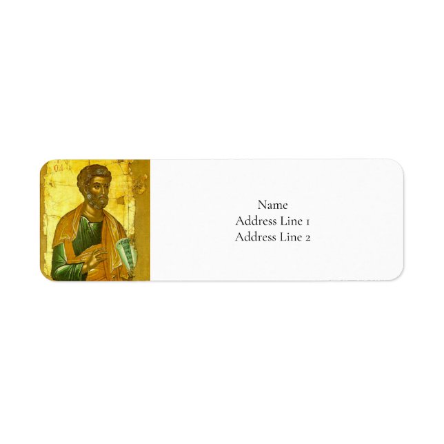 Apostle Peter Byzantine Icon Orthodox Christian Label (Front)