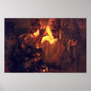 Apostle Peter Denies Christ, By Rembrandt Harmens Poster
