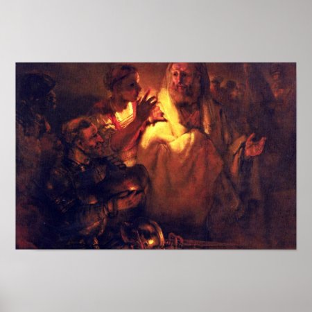 Apostle Peter Denies Christ,  By Rembrandt Harmens Poster