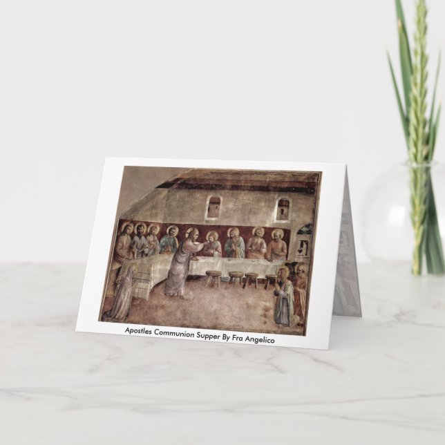 Apostles Communion Supper By Fra Angelico Card (Front)