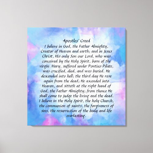 Apostles Creed Canvas Print