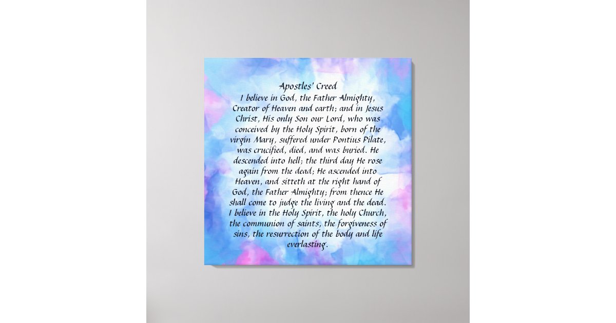 Apostles' Creed Canvas Print Zazzle