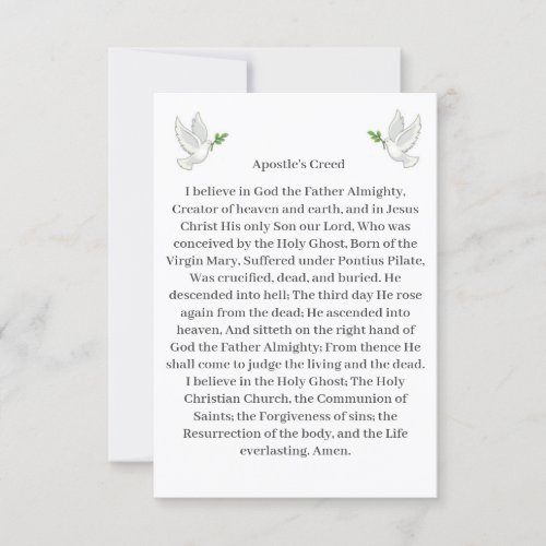 Apostles Creed Card Dove