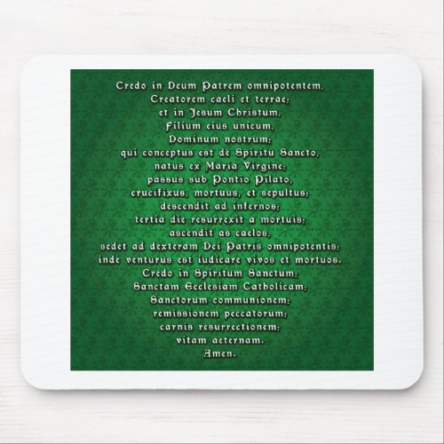 Apostles Creed in Latin Mouse Pad