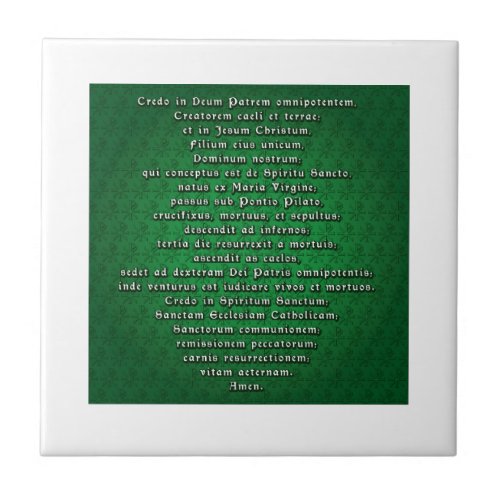 Apostles Creed in Latin Tile