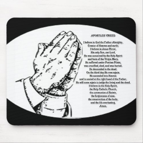 Apostles creed prayer mouse pad