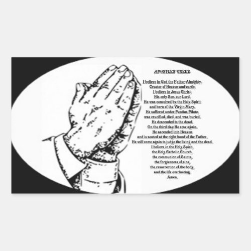 apostles creed prayer rectangular sticker