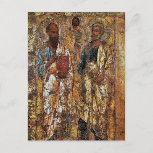 Apostles Peter and Paul Byzantine Icon Postcard
