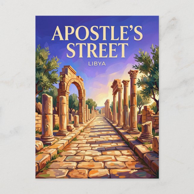 Apostle's Street, Cyrene Libya Postcard (Front)
