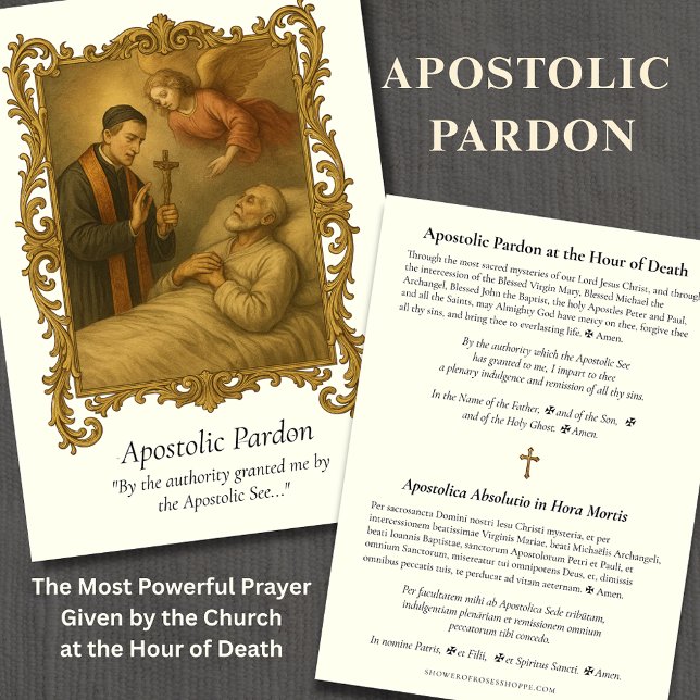 Apostolic Pardon Long Form Latin Prayer Note Card (Creator Uploaded)