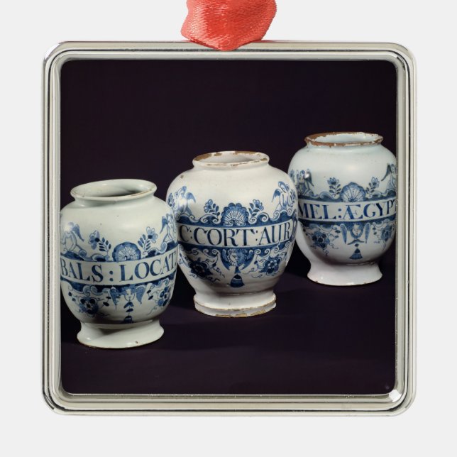 Apothecaries' drug jars, c.1740 metal ornament (Front)