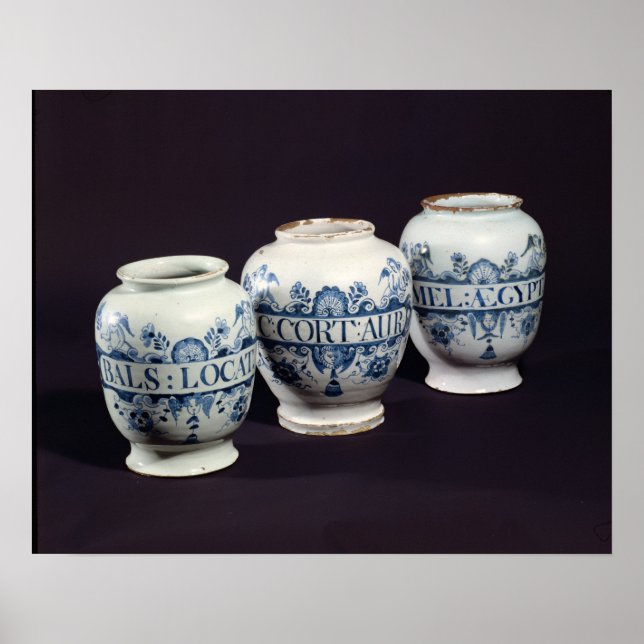 Apothecaries' drug jars, c.1740 poster (Front)