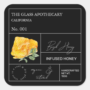Apothecary Basil Infused Honey Label