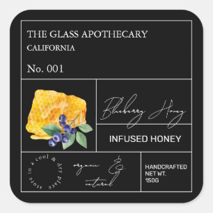 Apothecary Blueberry Infused Honey Label