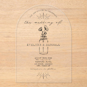 Apothecary Bottle Floral Wedding Acrylic Invitations