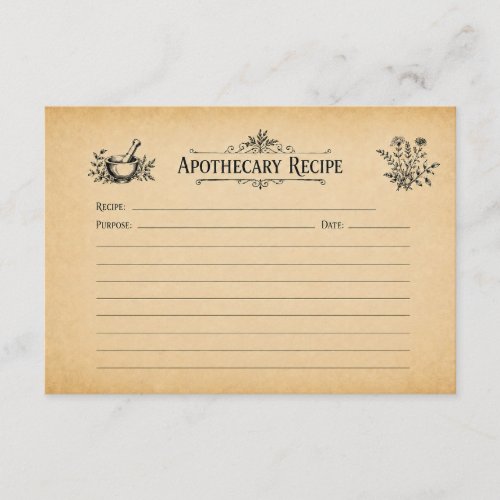 Apothecary Box Recipe Card