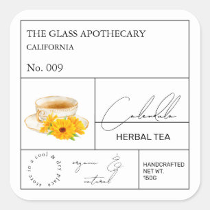 Apothecary Calendula Herbal Tea Label