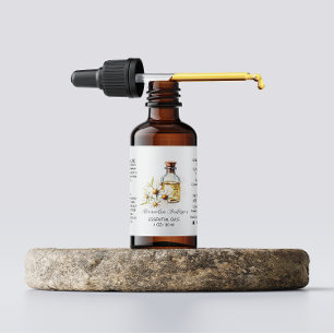 Apothecary Chamomile Essential Oils Watercolor Label