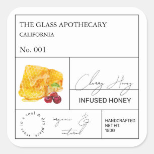 Apothecary Cherry Infused Honey Label