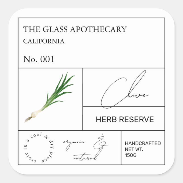 Apothecary Chive Label (Front)