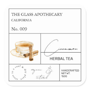 Apothecary Cinnamon Herbal Tea  Label
