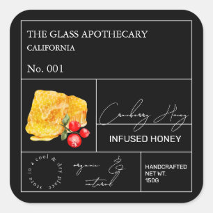 Apothecary Cranberry Infused Honey Label