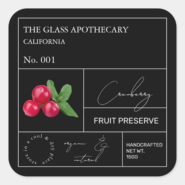 Apothecary Cranberry Label (Front)