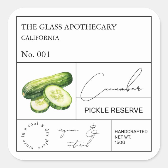 Apothecary Cucumber Label (Front)