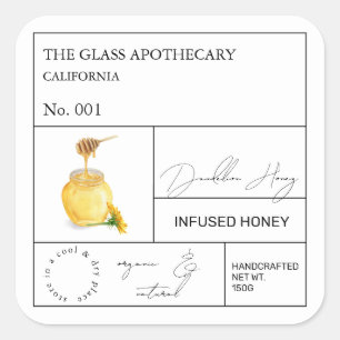 Apothecary Dandelion Infused Honey Label