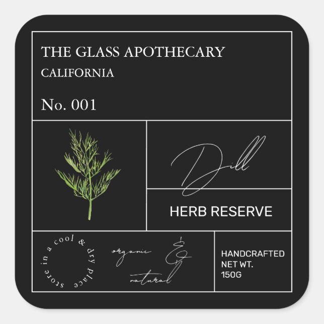 Apothecary Dill Label (Front)