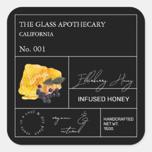 Apothecary Elderberry Infused Honey Label