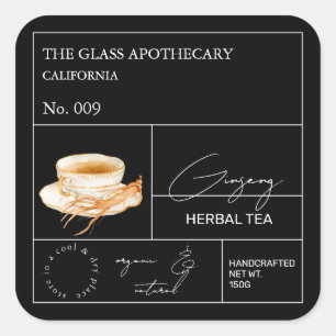 Apothecary Ginseng Herbal Tea Label