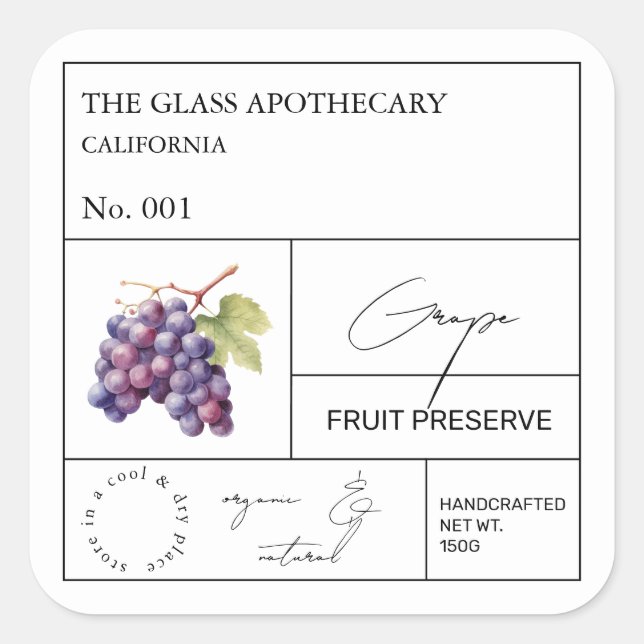 Apothecary Grape Label (Front)