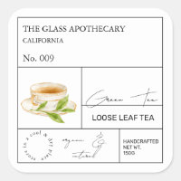 Apothecary Green Tea Loose Leaf Tea Label