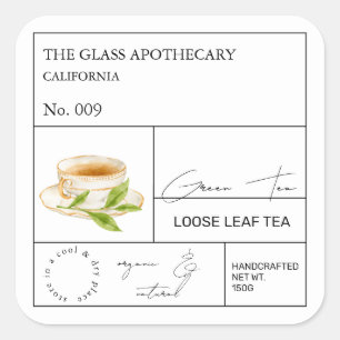 Apothecary Green Tea Loose Leaf Tea Label