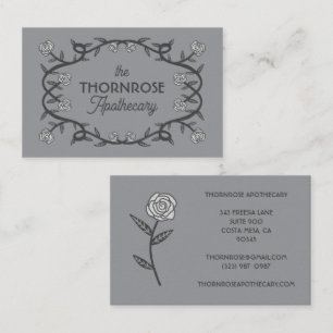 Apothecary Herbalist Gothic Rose Frame Floral Business Card